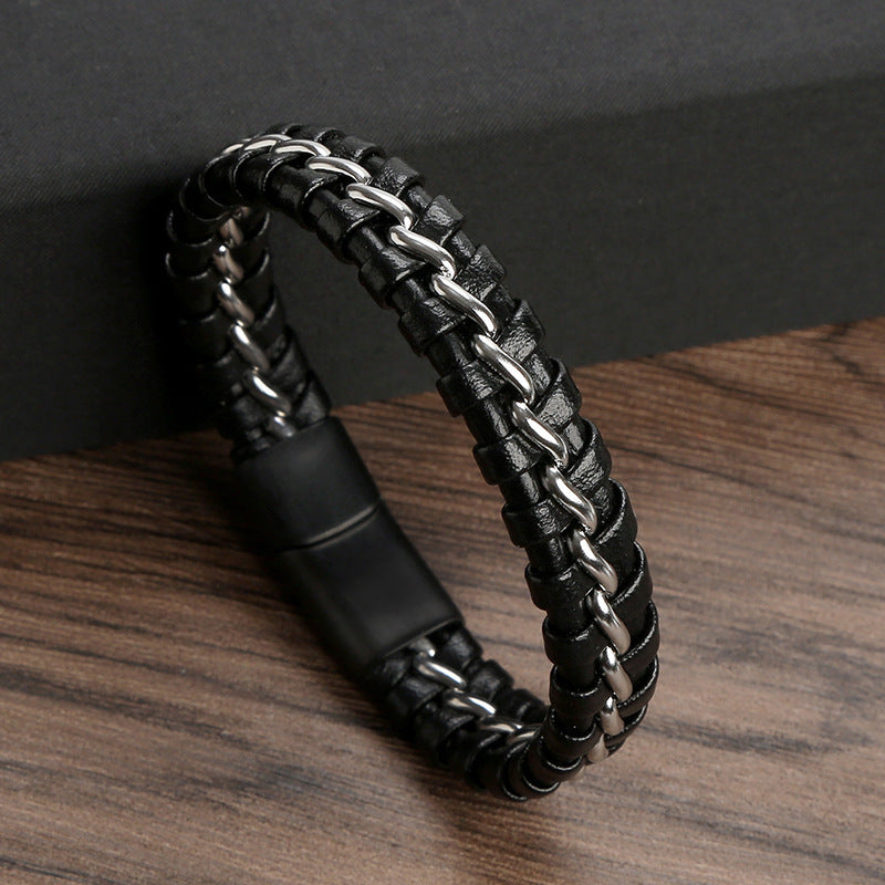 European And American Retro Leather Hand Weaving Bracelet - PureSelect
