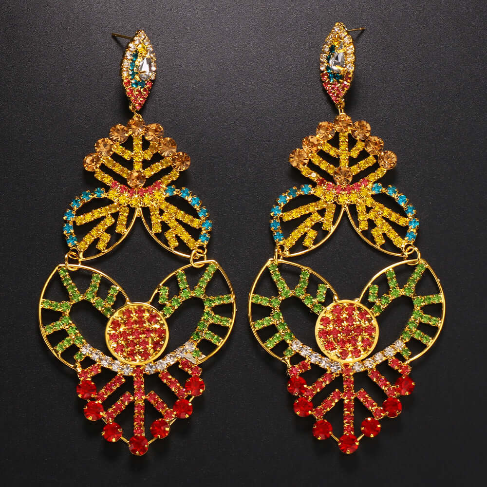 Exaggerated Mixed Color Trendy Earrings Personal Accessories