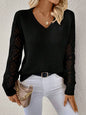 V-Neck Hollow Long Sleeve Pullover Sweater - PureSelect