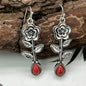 Leaves Flower Ornament Women's Retro Creative Ruby Earrings