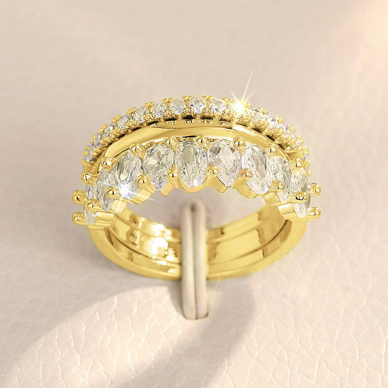 Zircon Ring Three-piece Wedding Banquet