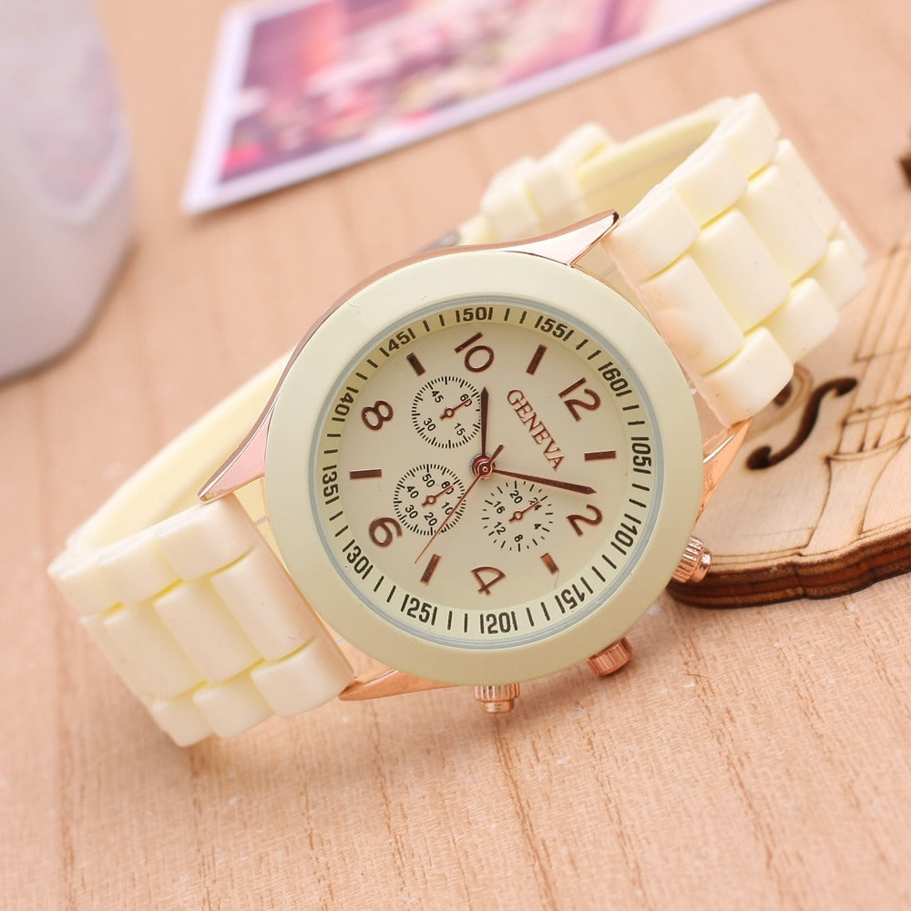 Trendy Silicone Couple's Quartz Watches