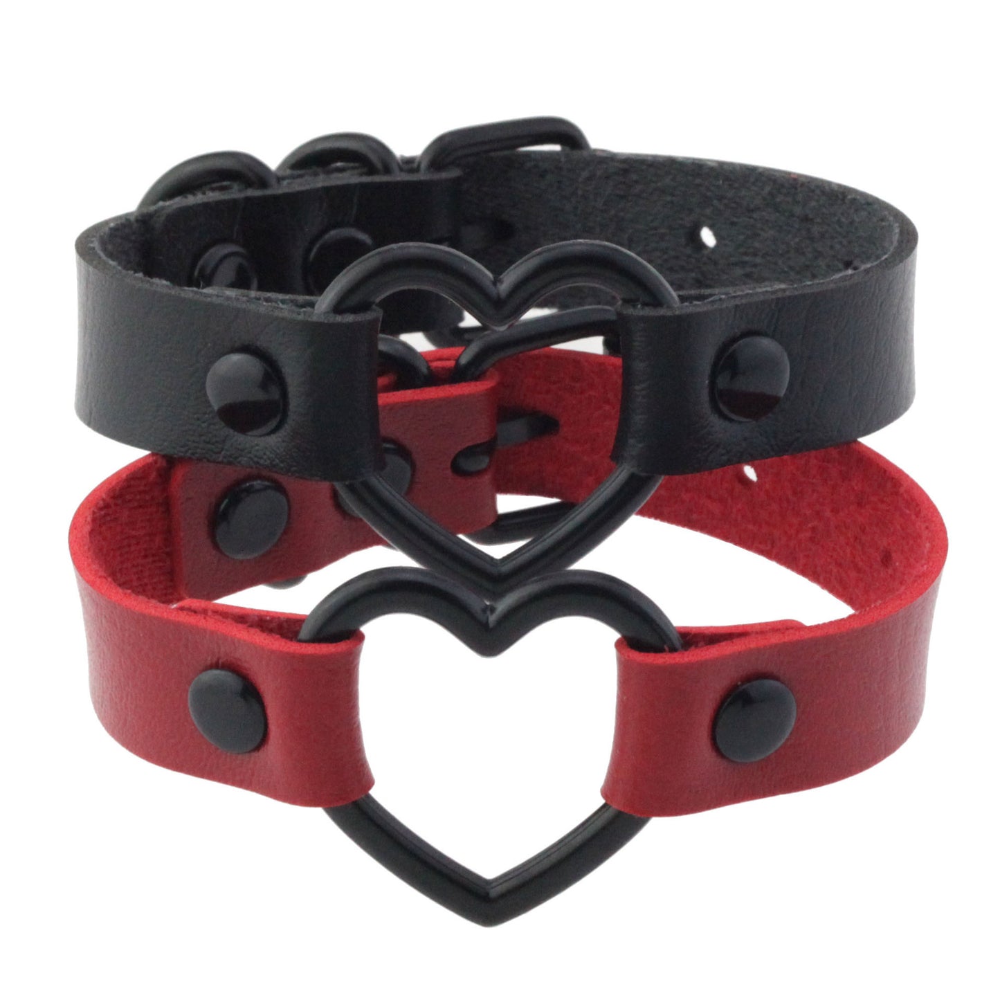 Punk Couple's Heart Hollow Leather Bracelet