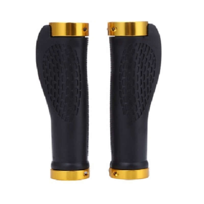 Ergonomics mountain bike rubber handle cover with gold accents for secure grip.