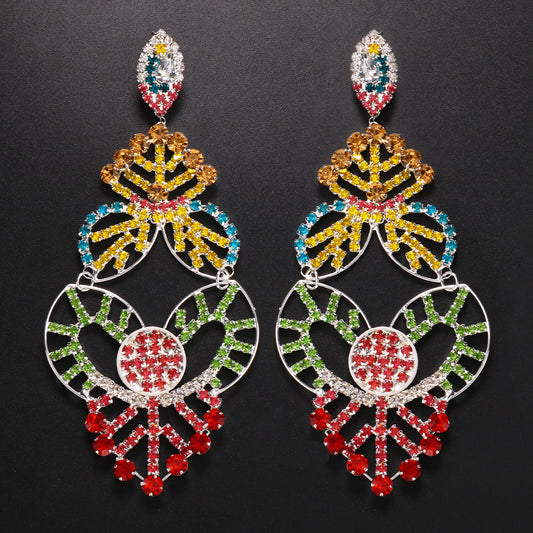 Exaggerated Mixed Color Trendy Earrings Personal Accessories