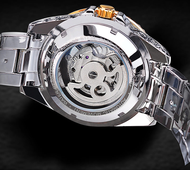 Forsining Luxury Skeleton Carved Tourbillon Mechanical Watches for Men