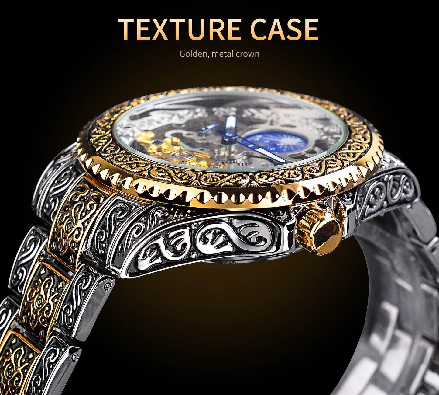 Forsining Luxury Skeleton Carved Tourbillon Mechanical Watches for Men