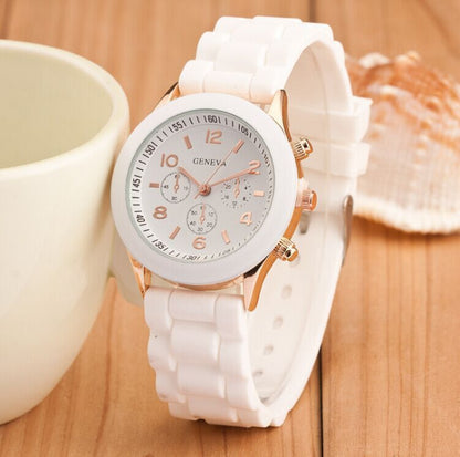 Trendy Silicone Couple's Quartz Watches