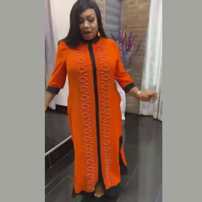 African Women's Stretch Dress with Elegant Style