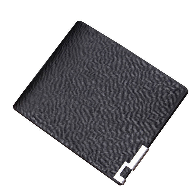 Men's Slim Cross-Pattern Wallet – Stylish PU Leather Design