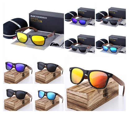 Polarized Wood Frame Sunglasses for Men