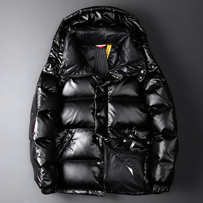 Glossy Down Jacket for Young Men and Women – Stylish Couples' Outerwear