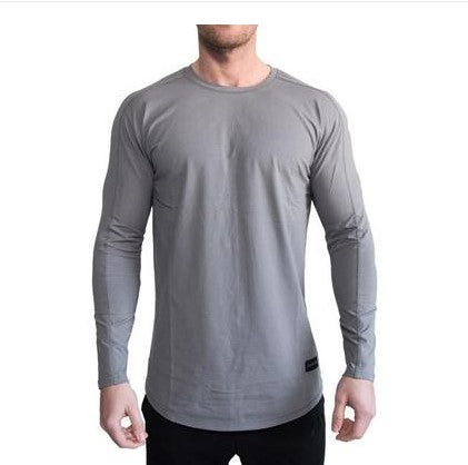 Autumn Fitness Elastic Breathable Long Sleeve T-Shirt for Men