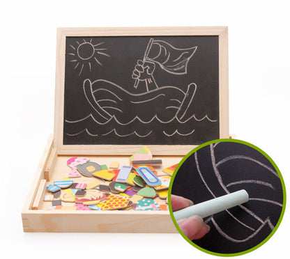 Multifunctional Magnetic Puzzle Drawing Board – Educational Wooden Toy for Kids