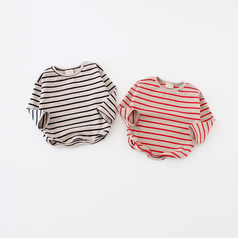 Striped Cotton Long Sleeve T-Shirt for Baby Girls