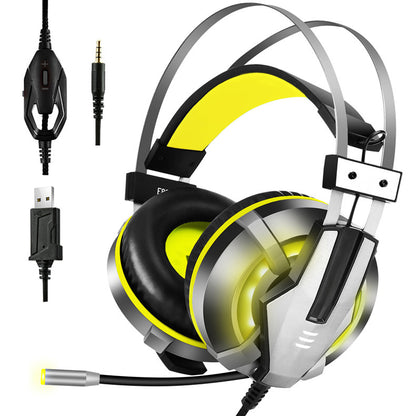 Head-mounted illuminated gaming headset