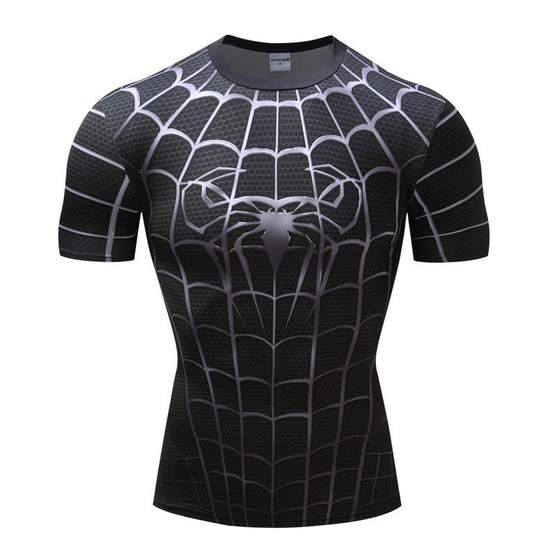 Black Spider Design Fitness T-Shirt