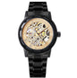 Winner Men's Business Casual Watch – Engraved Gold Mechanical Design