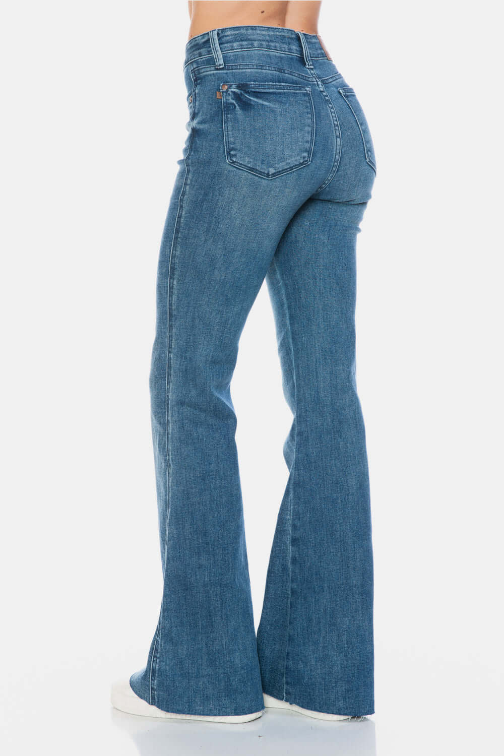 Judy Blue Full Size Tummy Control Cut Hem Flare Jeans - PureSelect