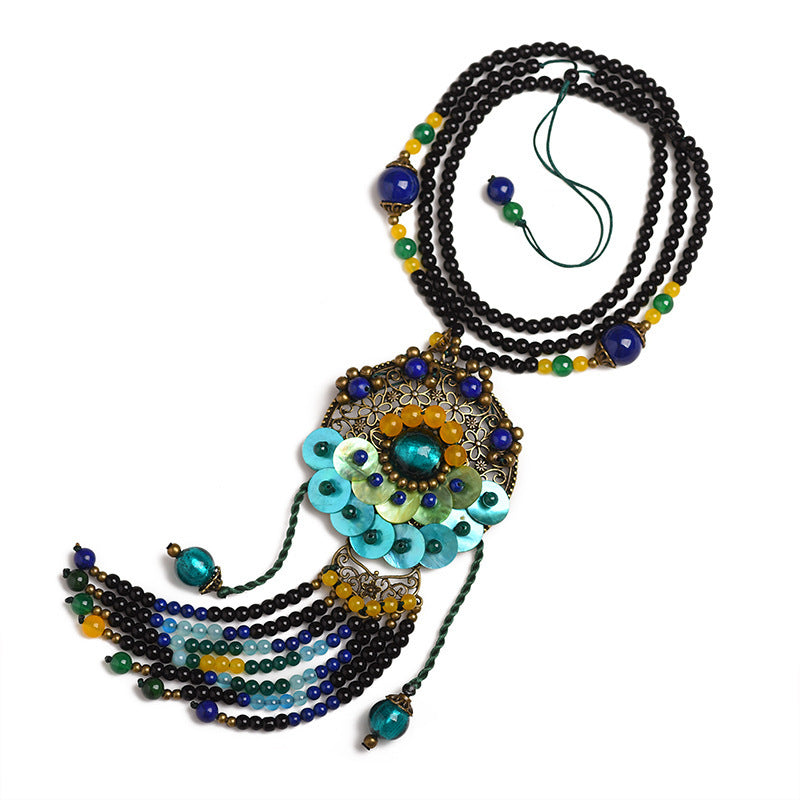 Female ethnic style long necklace jewelry