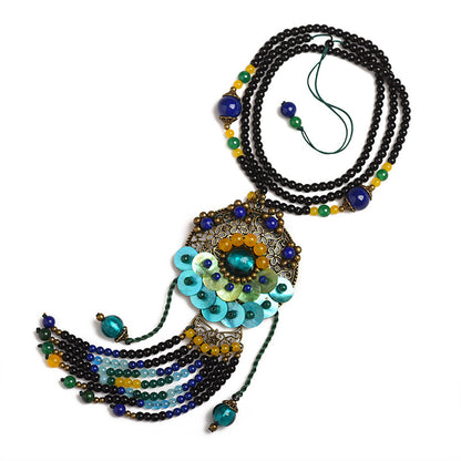 Female ethnic style long necklace jewelry