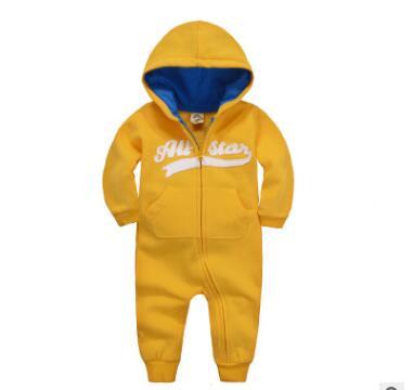 Cozy Plush Velvet Hooded Long-Sleeve Baby Onesies for Autumn and Winter