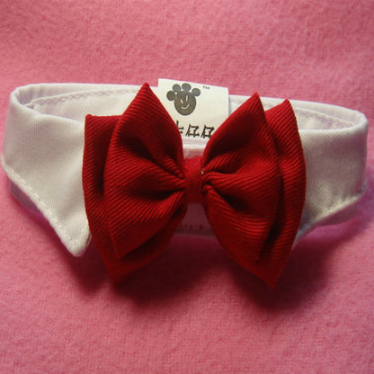 Red Butterfly Cotton Tie Pet Collar