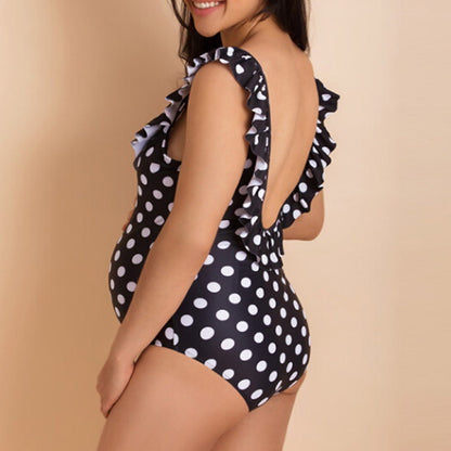 Pregnant women one-piece polka dot swimsuit