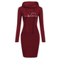 Autumn Winter Women Hoodies Sweatshirts Long-sleeved Dress