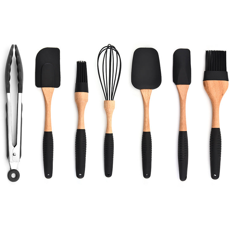 Wooden Handle Silicone Kitchenware Storage