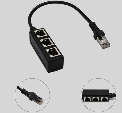 1 to 3 Socket LAN Ethernet Network RJ45 Plug Splitter Extender Adapter Connector