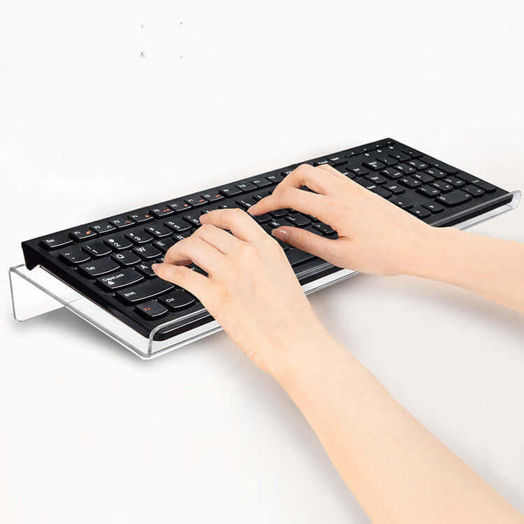 Advanced Ergonomic Tilting Keyboard Stand in Transparent Acrylic