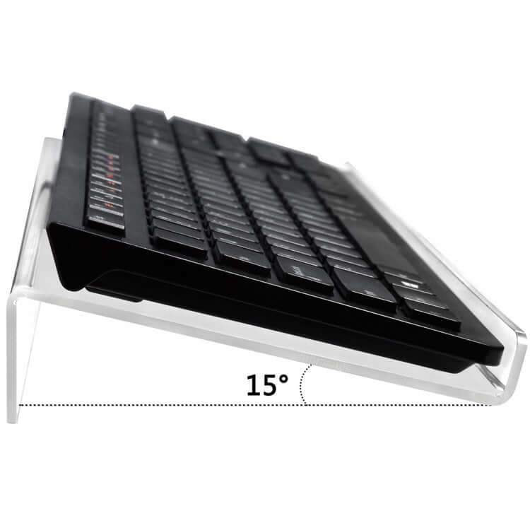 Advanced Ergonomic Tilting Keyboard Stand in Transparent Acrylic