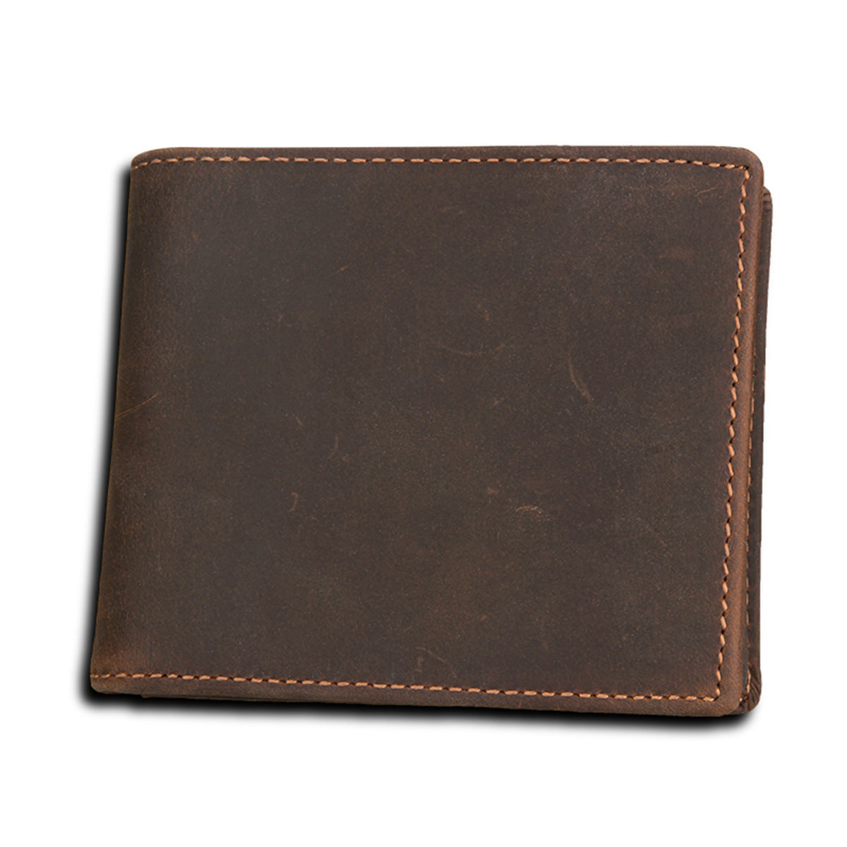 RFID Men's Wallet, Leather Wallet, Crazy Horse Leather Short Casual Wallet