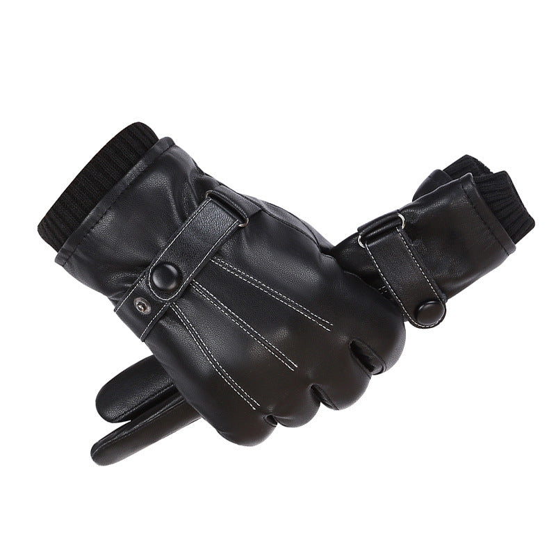 PU Autumn and Winter Touch Screen Gloves for Men