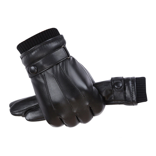 PU Autumn and Winter Touch Screen Gloves for Men