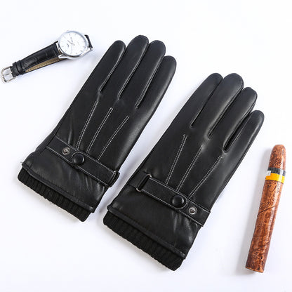 PU Autumn and Winter Touch Screen Gloves for Men