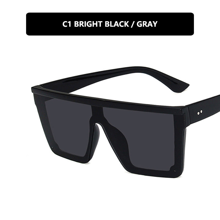 Trendy Big Box Retro One-Piece Sunglasses for Men and Women