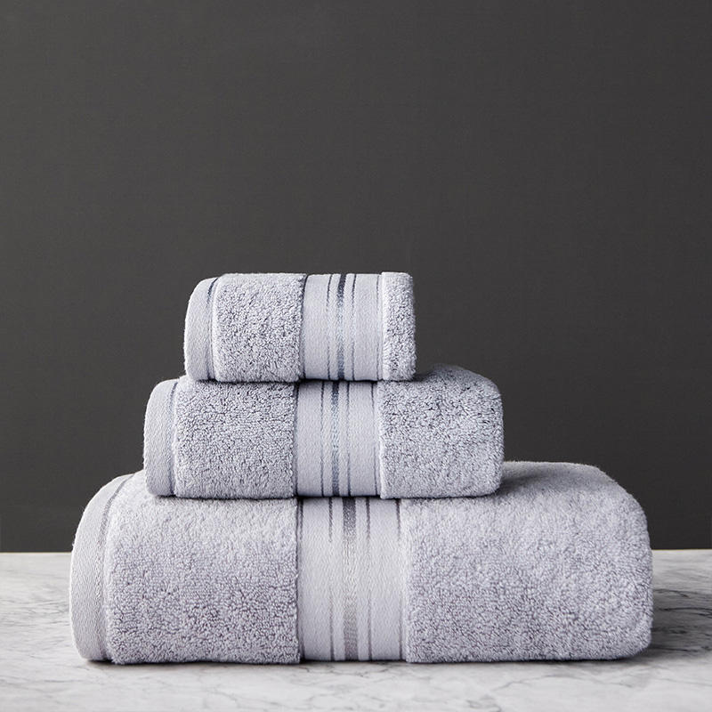 Pure Color Thick Cotton Bath Towel Set Increased Pure Cotton Beach Towel Beauty Salon Bath Towel