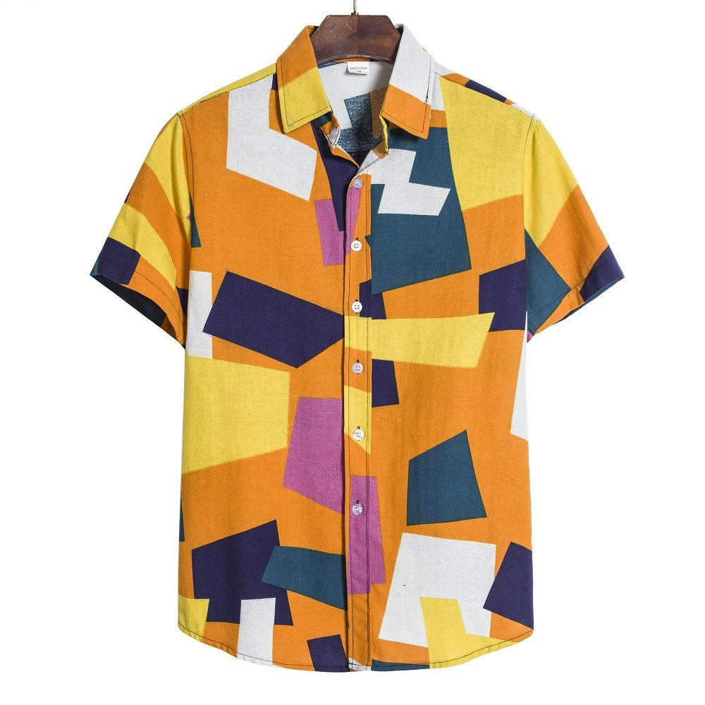 Geometric Print Shirt for Men