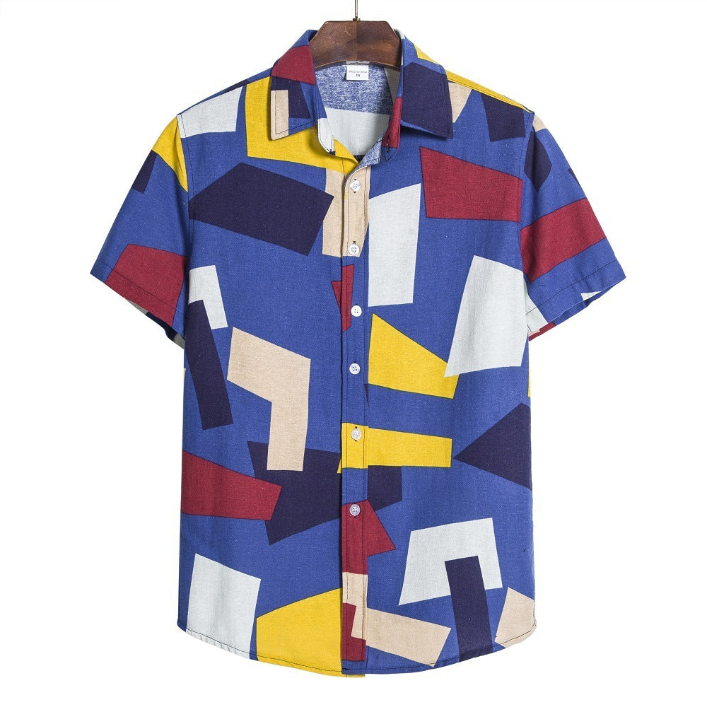 Geometric Print Shirt for Men