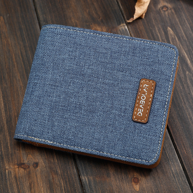 Trendy Ultra-Thin Canvas Wallet for Students