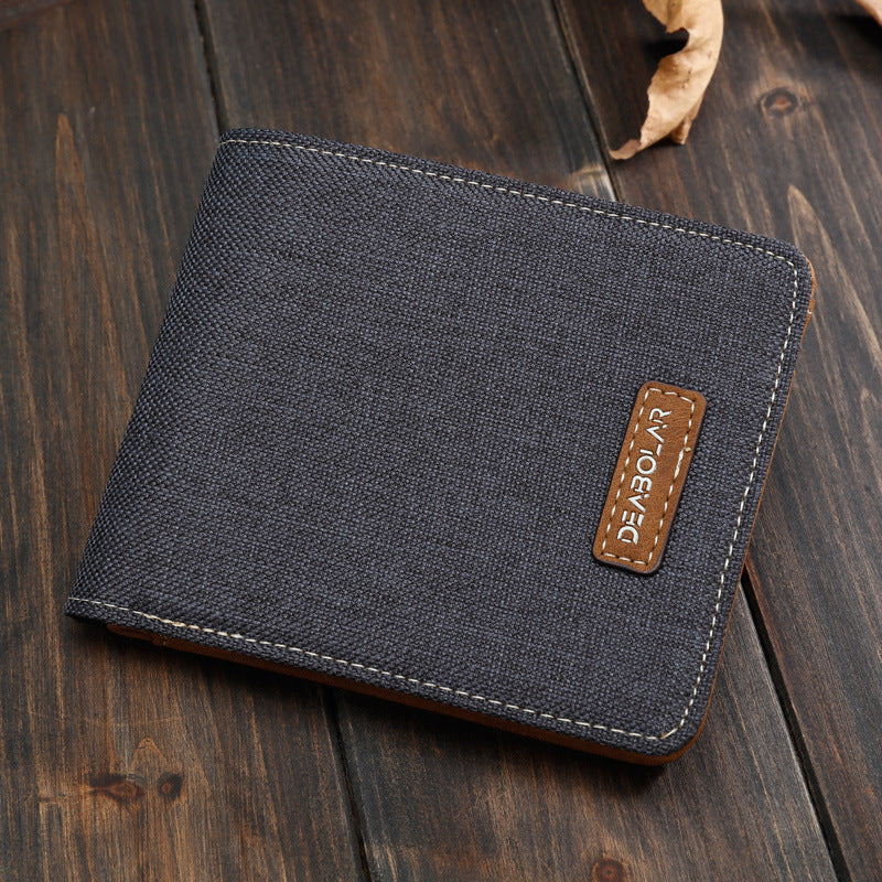 Trendy Ultra-Thin Canvas Wallet for Students