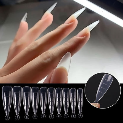 Nail Art Sheets Ultra-thin Non-marking Water Drop Pointed Ballet Coffin Trapezoid  Sheets 100 Pieces Box  Sheets with Scale