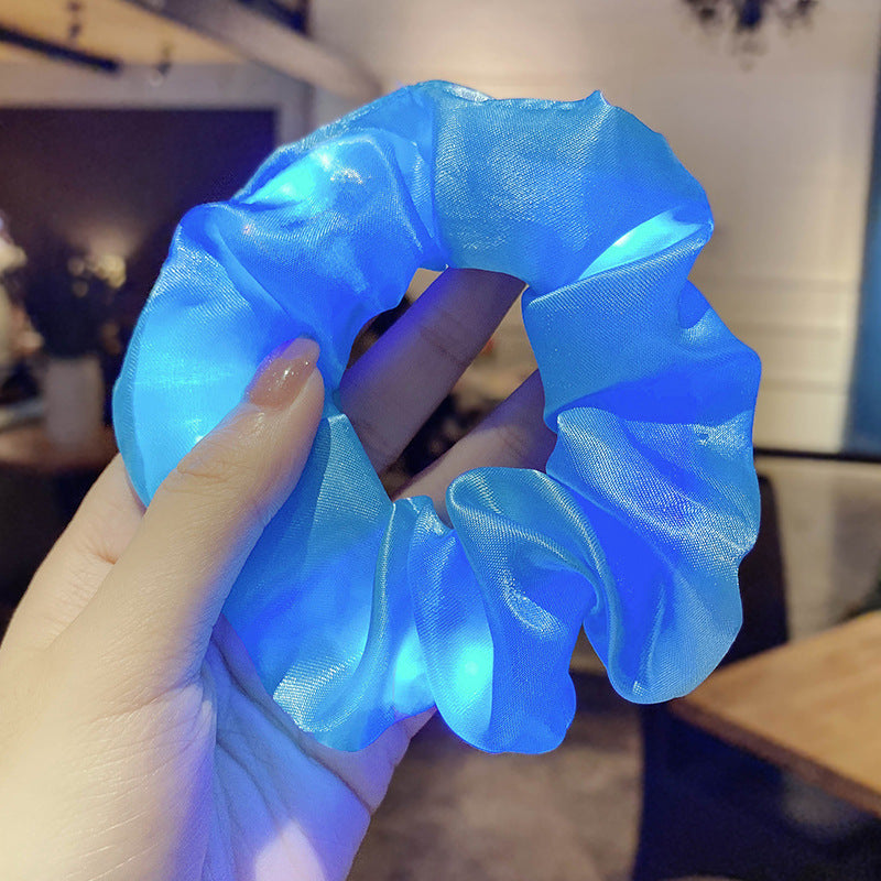 LED Luminous Scrunchies – Elastic Hair Ties for Women & Girls