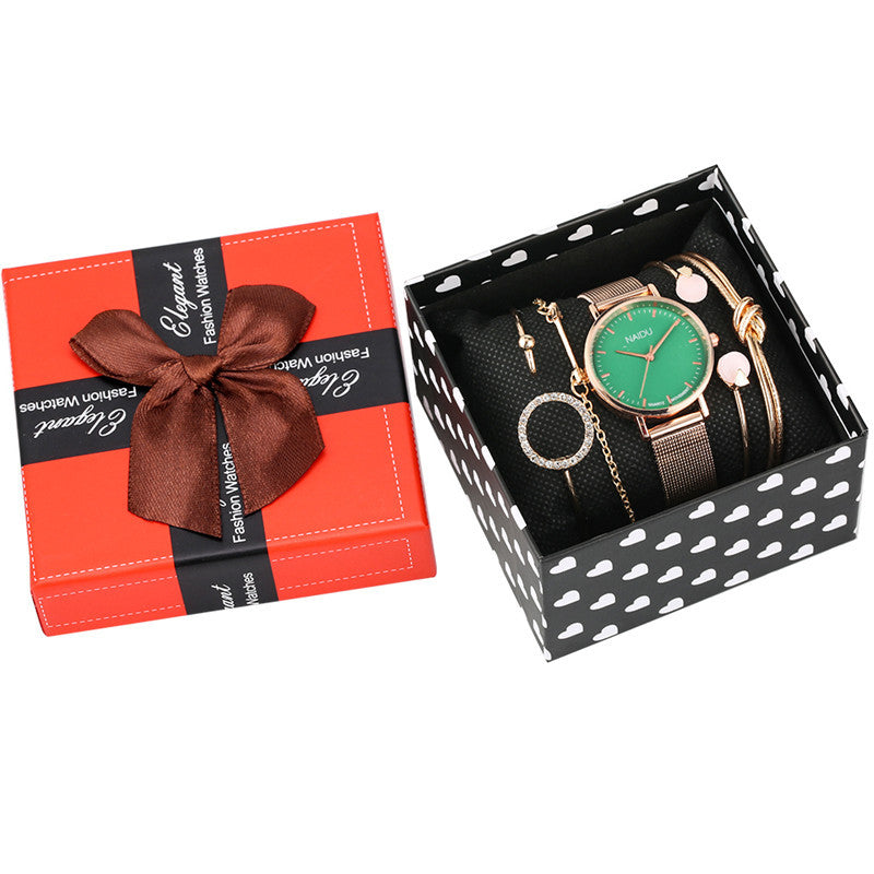 Fashionable Ladies’ Quartz Watches with Simple Bracelet Set