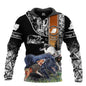 Oversized Boar Fighting Pig Series Hooded Pullover Sweater for Men