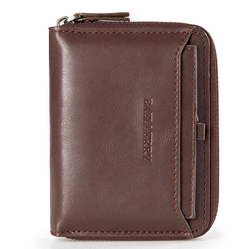 Men's PU Leather Zipper Wallet