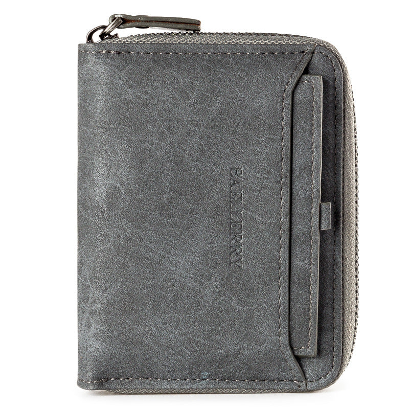 Men's PU Leather Zipper Wallet