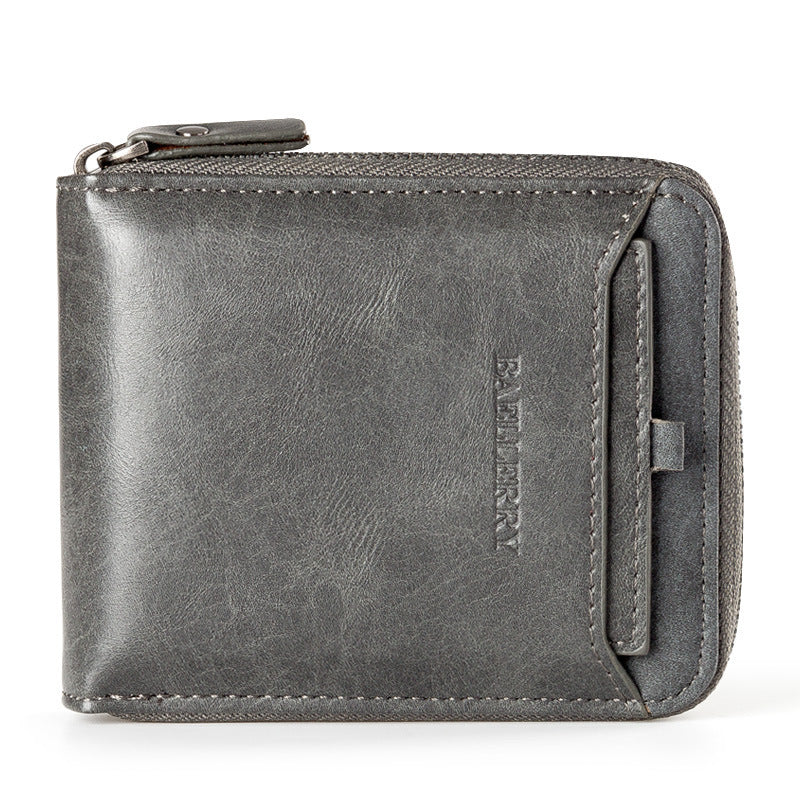 Men's PU Leather Zipper Wallet